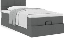 vidaXL Ottomán ágy matraccal sötét szürke 90x200 cm szövet (3311429)