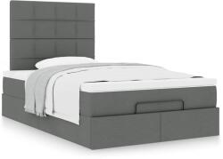 vidaXL Ottomán ágykeret matraccal sötét szürke 120x200cm szövet (3313148)