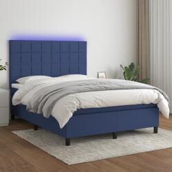 vidaXL kék szövet rugós és LED-es ágy matraccal 140x190 cm (3134875)