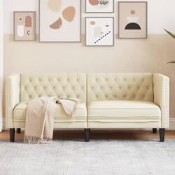 vidaXL 2 személyes krémszínű műbőr Chesterfield kanapé (372660) - vidaxl