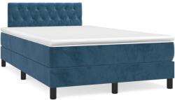 vidaXL sötétkék bársony rugós ágy matraccal 120x190 cm (3269859)