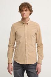 Pepe Jeans camasa din velur MILLER culoarea bej, cu guler button-down, regular, PM308730 9BYH-KDM098_08X