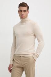 Sisley pulover din amestec de lana barbati, culoarea bej, light, cu guler, 102HS2177 9BYH-SWM08N_08B (102HS2177)