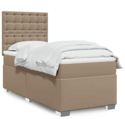 vidaXL cappuccino színű műbőr rugós ágy matraccal 90 x 190 cm (3290703)