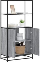 vidaXL Highboard szürke sonoma 68x35x139 cm gépelt fa és fém (849052)