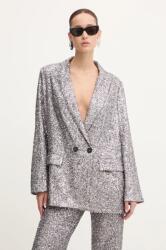 Never Fully Dressed sacou Gunmetal Sequin 54 Blazer culoarea gri, cu doua randuri de nasturi, NFDOU362 9BYH-KZD0F2_90X (NFDOU362)