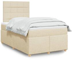 vidaXL krémszínű szövet rugós ágy matraccal 120 x 200 cm (3291252)