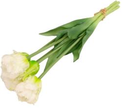  Buchet artifcial lalele Parrot, alb, 47 cm (5996488670864)