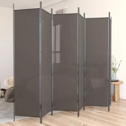 vidaXL 6 paneles antracitszürke szövet térelválasztó 300x200 cm (350192)