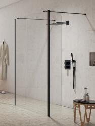 NEW TRENDY New Modus Black zuhanykabin fal walk-in 110 cm fekete matt/átlátszó üveg EXK-5607 (EXK5607)