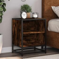 vidaXL éjjeliszekrény füstölt tölgy 40x31x50cm fából és fémből készült (848703) - vidaxl