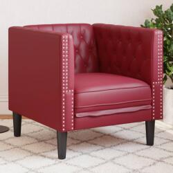 vidaXL bordó műbőr Chesterfield kanapéfotel (372656) - vidaxl