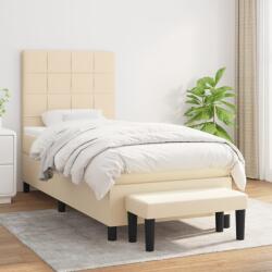 vidaXL krémszínű szövet rugós ágy matraccal 100 x 200 cm (3136578)