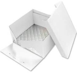 PME Torta alátét ezüst négyzet 20, 3cm x 20, 3cm + torta doboz fedővel - PME (BCS872)