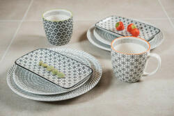 Nora's Design Retro star 8 részes modern design porcelán étkészlet 2 személyre