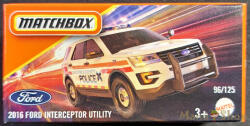 Mattel - 2016 Ford Interceptor Utility - kisautó papírdobozban (JBV95)