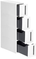 SONGMICS Műanyag konyhai fiókos rendszerező 4 fiókkal, fehér, szürke 45x17x84cm (KFR008G01)