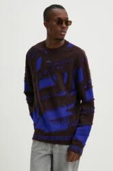 A-cold-wall* gyapjú pulóver Frontage Knit Crewneck férfi, ACWMK169 - kék XL