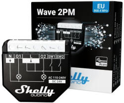 Shelly Qubino Wave 2PM két áramkörös, fogyasztásmérős okosrelé, Z-Wave protokoll kompatibilis (ALL-REL-WAVE2PM) - otthonokosabban
