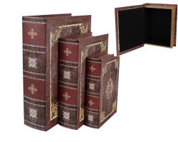Clayre & Eef Antik mintás fadobozszett 3 részes, 27x22x7 / 22x17x6 / 17x12x4cm