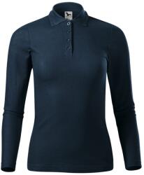 MALFINI Bluză polo cu mânecă lungă pt femei Pique Polo LS - Albastru marin | L (2310215)