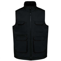 Designed To Work WK607 bélelt unisex mellény sok zsebbel Designed To Work, Black-M (wk607bl-m)