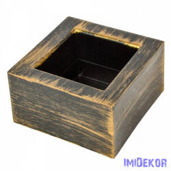 Műanyag antikolt négyzet forma M8, 5x15x15cm - Arany
