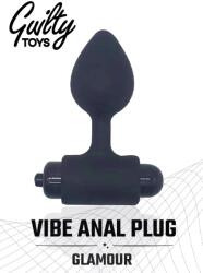 Guilty Toys Vibe Anal Plug, 10 Moduri Vibratii, Silicon, Negru, 8.1 cm, Guilty Toys