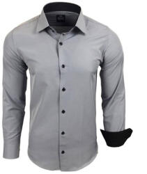 RUSTY NEAL cămașă bărbați R-44 cu mânecă lungă, slim fit Gri M