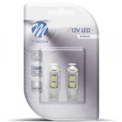 m-tech T10 LED 9x5050 SMD fehér színű 1db (72LB058W)
