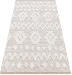  Fonott Sizal szőnyeg MOROC 22319 rombuszok boho rojt - szerkezeti bézs / krém 117x170 cm (D1407)