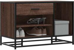vidaXL cipőpad barna tölgy 80x40x53, 5 cm Gépi fa és fém (849228)