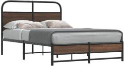 vidaXL ágykeret matrac nélkül 135x190 cm barna tölgyfa műfa (4100481)