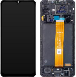 Samsung Piese si componente Display - Touchscreen Samsung Galaxy A12 A125, Cu Rama, Negru, Service Pack GH82-24491A (GH96-14116A) - pcone