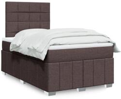 vidaXL sötétbarna szövet rugós ágy matraccal 120 x 190 cm (3291610)