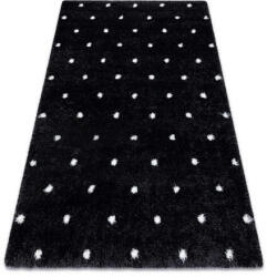 Fluffy Kab. Szőnyeg FLUFFY 2370 shaggy pontok - antracit / fehér 120x170 cm