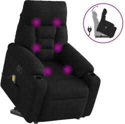 vidaXL fekete mikroszálas szövet felállást segítő masszázsfotel (3303097)