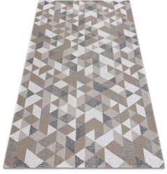 Fonott Sizal CASA Eco szőnyeg boho háromszögek 2816 sárga / taupe, újrahasznosított szőnyeg 153x220 cm (D578)