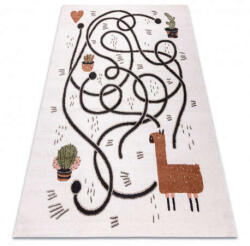 Szőnyeg FUN Game gyerekeknek, játék, láma krém 200x290 cm (O539)