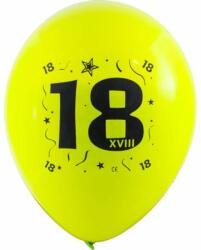 Évszámos 18. gumi lufi 30 cm-es 10 db-os csomag vegyes színekkel