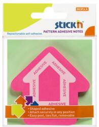 STICK N Öntapadó jegyzettömb, nyíl alakú, 70×70 mm, 50 lap, STICK N, magenta (SN21542)