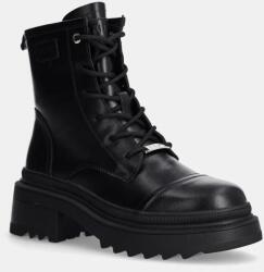 Goe bőr bakancs fekete, női, enyhén téliesített, platformos, OO2N4115 BLACK - fekete Női 36