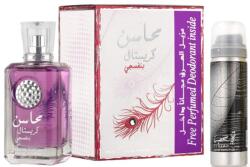 LATTAFA Mahasin Crystal Violet - EDT 100 ml + deodorant spray Najdia 50 ml