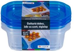 TOO KT-077 3db-os 500ml-es téglalap alakú ételtároló doboz szett (KT-077) - officedepot