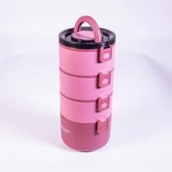 TOO KT-114-R piros műanyag ételhordó, 15×15×33 cm (KT-114-R) - officedepot