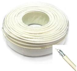 EMOS Koax kábel RG6 75ohm fehér árnyékolt árnyékolt acél réz bevonatos 100 m/tekercs S5381E (S5381E)