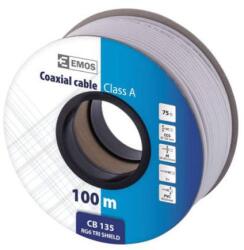 EMOS koax kábel RG6 75ohm fehér háromszoros árnyékolt trishield 100m/tekercs S5382 (S5382)