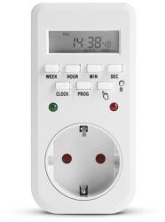 Delight Digitális kapcsolóóra visszajelző LED-del 250V 16A 20298B