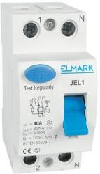 ELMARK 2P Fi-relé JEL1 40A 30mA AC érintésvédelmi relé áram védőkapcsoló 40241 (40241)
