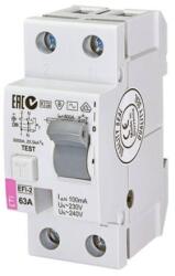 ETI Fi relé 2P 63A/100mA AC érintésvédelmi relé áram-védőkapcsoló EFI-2 AC 63/01 2063124 (002061223)